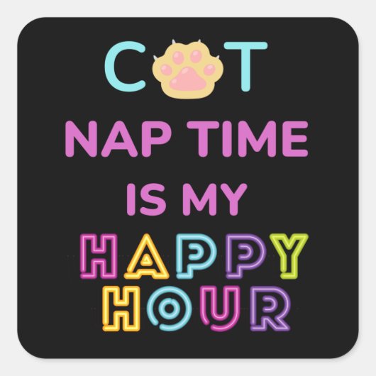 CAT NAp TIME Vierkante Sticker (Voorkant)