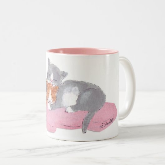 Cat Nap Tweekleurige Koffiemok (Voorkant rechts)