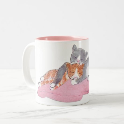 Cat Nap Tweekleurige Koffiemok (Voorkant links)