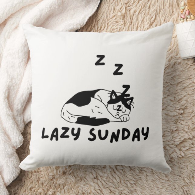 Cat Nap Zondagskussen Kussen (Deken)
