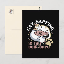 Cat-Napping is mijn zelfzorg Schattigee Cat Quote Briefkaart