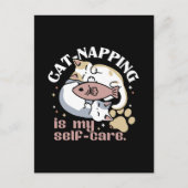 Cat-Napping is mijn zelfzorg Schattigee Cat Quote Briefkaart (Voorkant)
