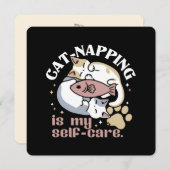 Cat-Napping is mijn zelfzorg Schattigee Cat Quote Feestdagenkaart (Voorkant / Achterkant)
