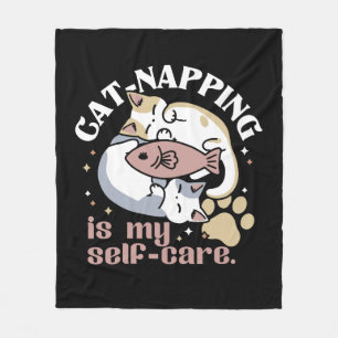 Cat-Napping is mijn zelfzorg Schattigee Cat Quote Fleece Deken