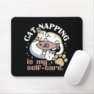 Cat-Napping is mijn zelfzorg Schattigee Cat Quote Muismat