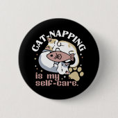 Cat-Napping is mijn zelfzorg Schattigee Cat Quote Ronde Button 5,7 Cm (Voorkant)