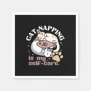 Cat-Napping is mijn zelfzorg Schattigee Cat Quote Servet