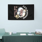 Cat-Napping is mijn zelfzorg Schattigee Cat Quote Spandoek (Beurs)