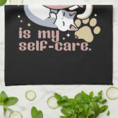 Cat-Napping is mijn zelfzorg Schattigee Cat Quote Theedoek (Gevouwen)