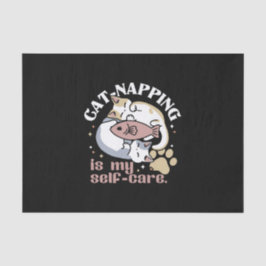 Cat-Napping is mijn zelfzorg Schattigee Cat Quote Tissuepapier