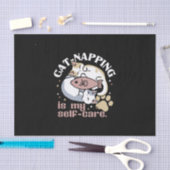 Cat-Napping is mijn zelfzorg Schattigee Cat Quote Tissuepapier (Craft)