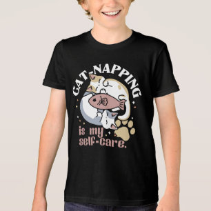 Cat-Napping is mijn zelfzorg Schattigee Cat Quote Tri-Blend Shirt