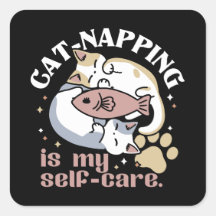 Cat-Napping is mijn zelfzorg Schattigee Cat Quote