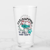 Cat-Napping is mijn zelfzorg: Schattigee slaperige Glas (Achterkant)