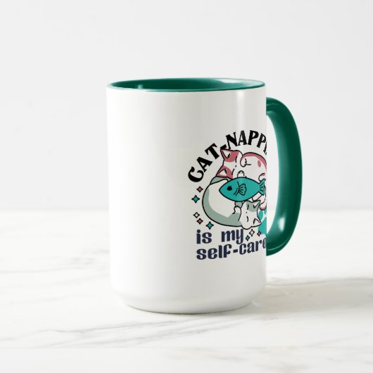 Cat-Napping is mijn zelfzorg: Schattigee slaperige Mok (Voorkant rechts)