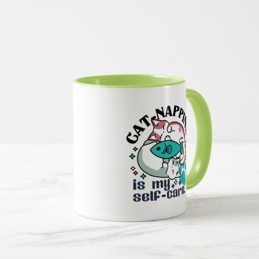 Cat-Napping is mijn zelfzorg: Schattigee slaperige Mok (Voorkant rechts)