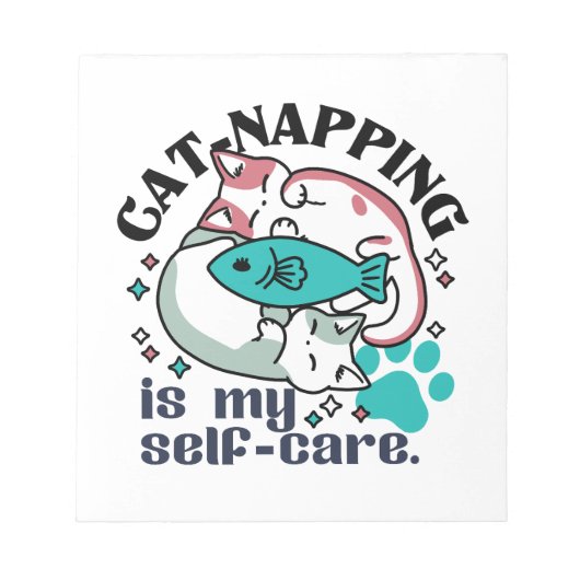 Cat-Napping is mijn zelfzorg: Schattigee slaperige Notitieblok (Voorkant)