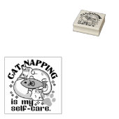 Cat-Napping is mijn zelfzorg: Schattigee slaperige Rubberstempel (Gestempeld)