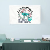 Cat-Napping is mijn zelfzorg: Schattigee slaperige Spandoek (Beurs)