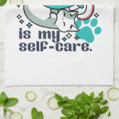 Cat-Napping is mijn zelfzorg: Schattigee slaperige Theedoek (Gevouwen)