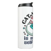 Cat-Napping is mijn zelfzorg: Schattigee slaperige Thermosbeker (Gedraaid links)