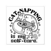 Cat-Napping is mijn zelfzorg: Schattigee slaperige Zelfinktende Stempel (Design)