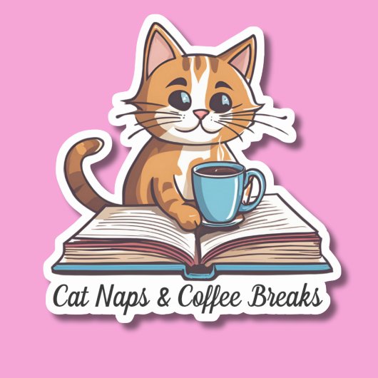 Cat Naps & Coffee Breaks Waterdicht Sticker