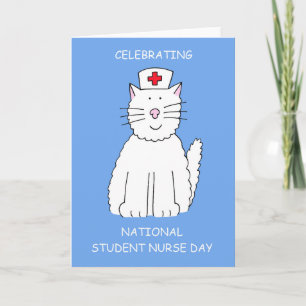 Cat National Student Nurse Day Cute Cartoon Kaart