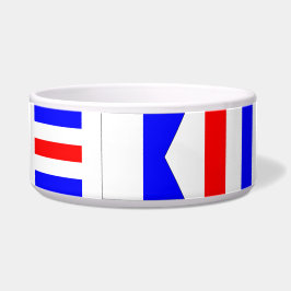Cat Nautical Flag Bowl Voerbakje