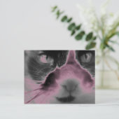 Cat Neon Pink Briefkaart (Staand voorkant)