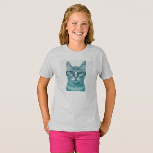 Cat Nerd T-shirt (Voorkant volledig)