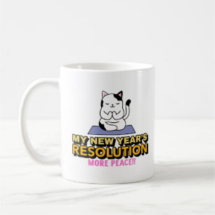 Cat-New Year's resolutie-Meer Vrede Koffiemok