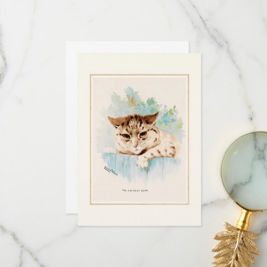 Cat Next Door by Louis Wain Bedankkaart (Voorkant / Achterkant in situ)