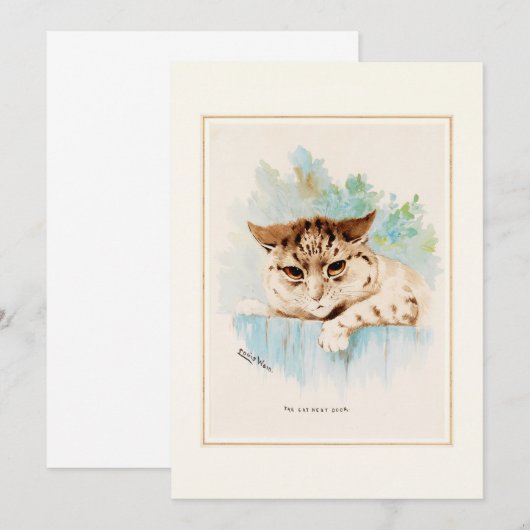 Cat Next Door by Louis Wain Bedankkaart (Voorkant / Achterkant)