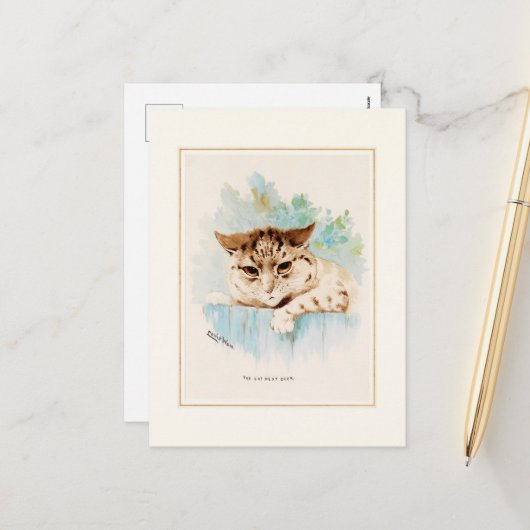 Cat Next Door by Louis Wain Feestdagenkaart (Voorkant / Achterkant in situ)