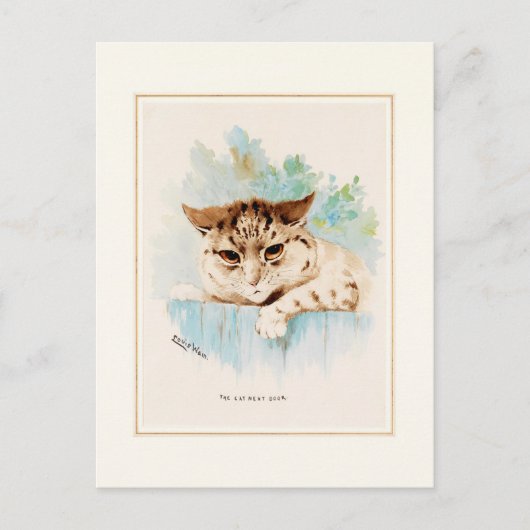 Cat Next Door by Louis Wain Feestdagenkaart (Voorkant)