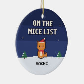 Cat Nice List Personalized Pixel Art Ornament (Rechts)