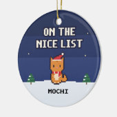 Cat Nice List Personalized Pixel Art Ornament (Links)