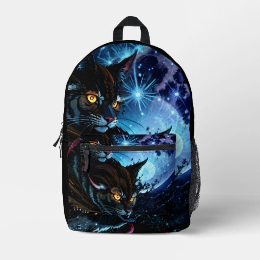 Cat Night Bedrukte Rugzak (Voorkant)