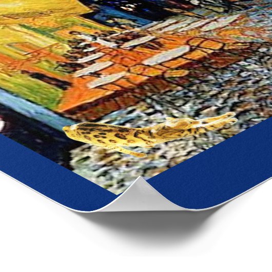 Cat, Night Cafe Parody, Van Gogh Poster (Hoek)