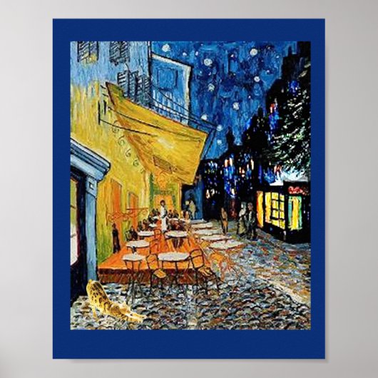 Cat, Night Cafe Parody, Van Gogh Poster (Voorkant)
