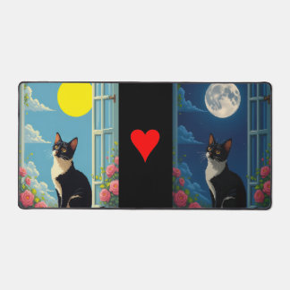 Cat Night & Day SkinDesk Mat
