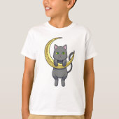 Cat Night Moon T-shirt (Voorkant)
