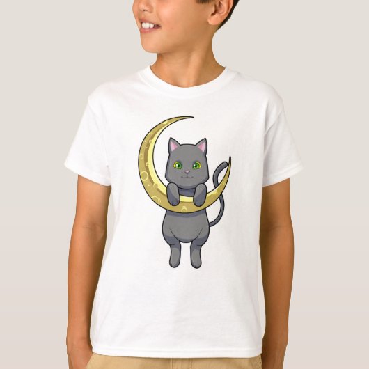 Cat Night Moon T-shirt (Voorkant)