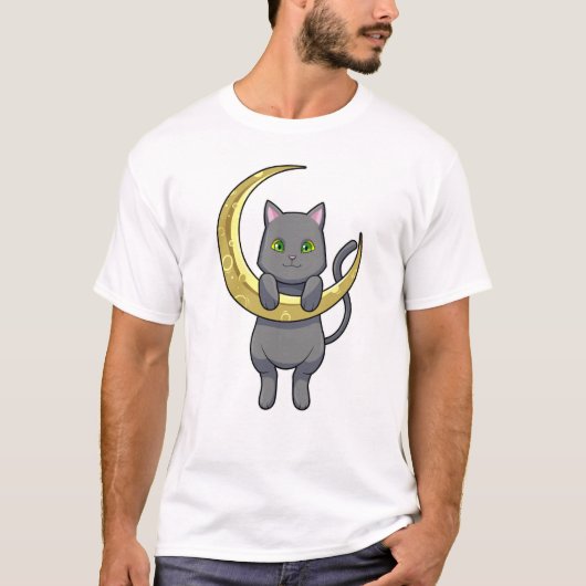 Cat Night Moon T-shirt (Voorkant)