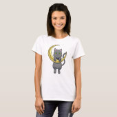 Cat Night Moon T-shirt (Voorkant volledig)