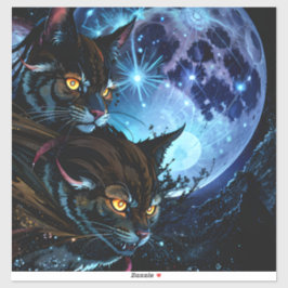 Cat Night Sticker
