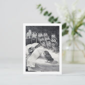 Cat Nightmare Owl Bird, Louis Wain Briefkaart (Staand voorkant)