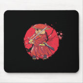 Cat Ninja Katana Kendo Sword Japan Samurai Gift Muismat (Voorkant)