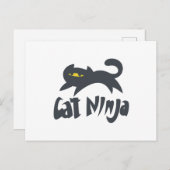 Cat ninja - Kies achtergrondkleur Briefkaart (Voorkant / Achterkant)